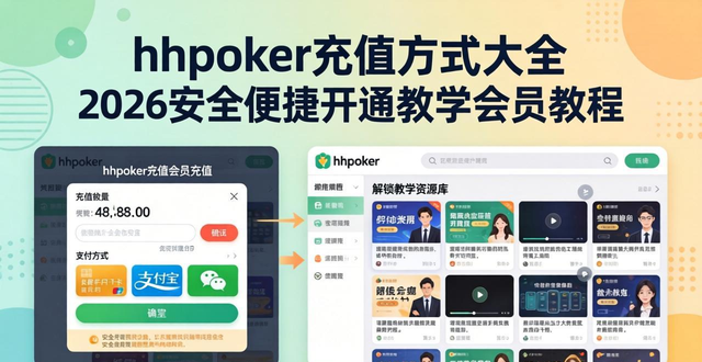 hhpoker充值方式大全 2026安全便捷开通教学会员教程