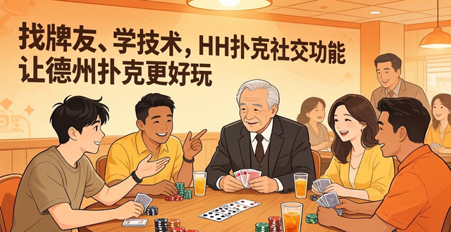 找牌友、学技术，HH扑克社交功能让德州扑克更好玩