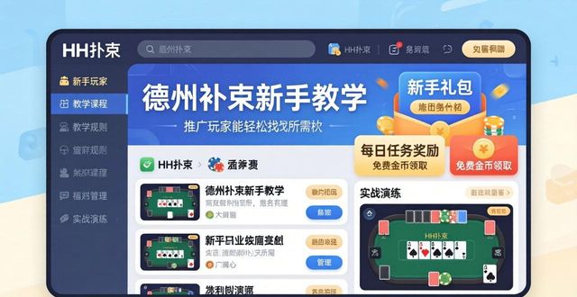 HH扑克推广活动开启 德州扑克新手入门教学福利全攻略