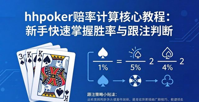 hhpoker赔率计算核心教程：新手快速掌握胜率与跟注判断