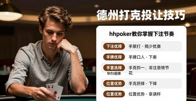 德州扑克投注技巧：hhpoker教你掌握下注节奏