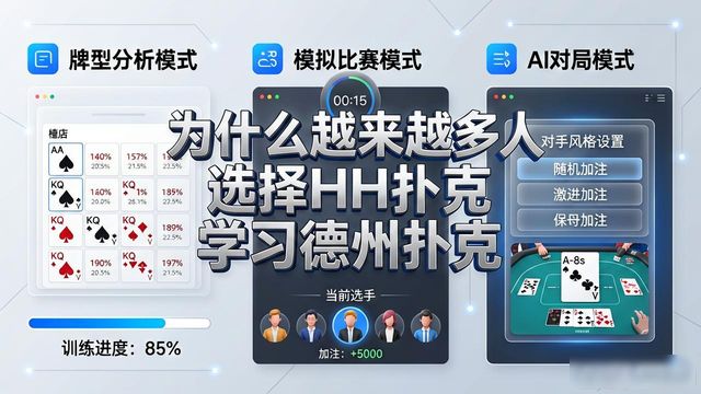 为什么越来越多人选择HH扑克学习德州扑克