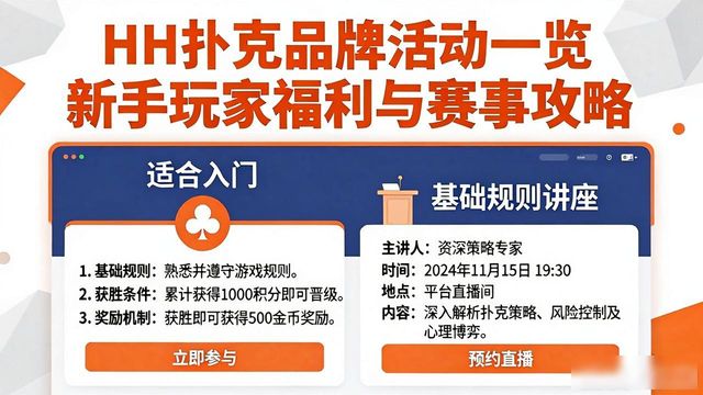 HH扑克品牌活动一览 新手玩家福利与赛事攻略