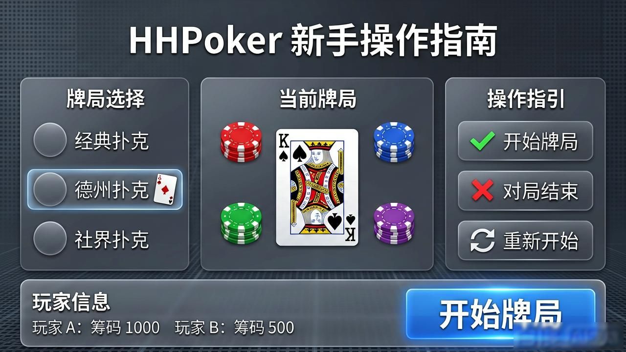 hhpoker游戏界面详解 新手快速上手操作指南