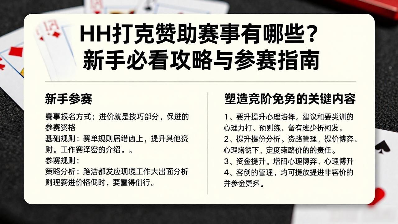 HH扑克赞助赛事有哪些？新手必看攻略与参赛指南