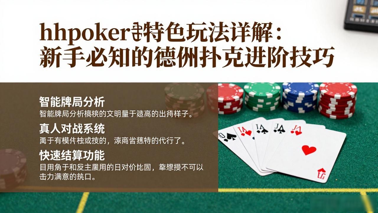 hhpoker特色玩法详解:新手必知的德州扑克进阶技巧