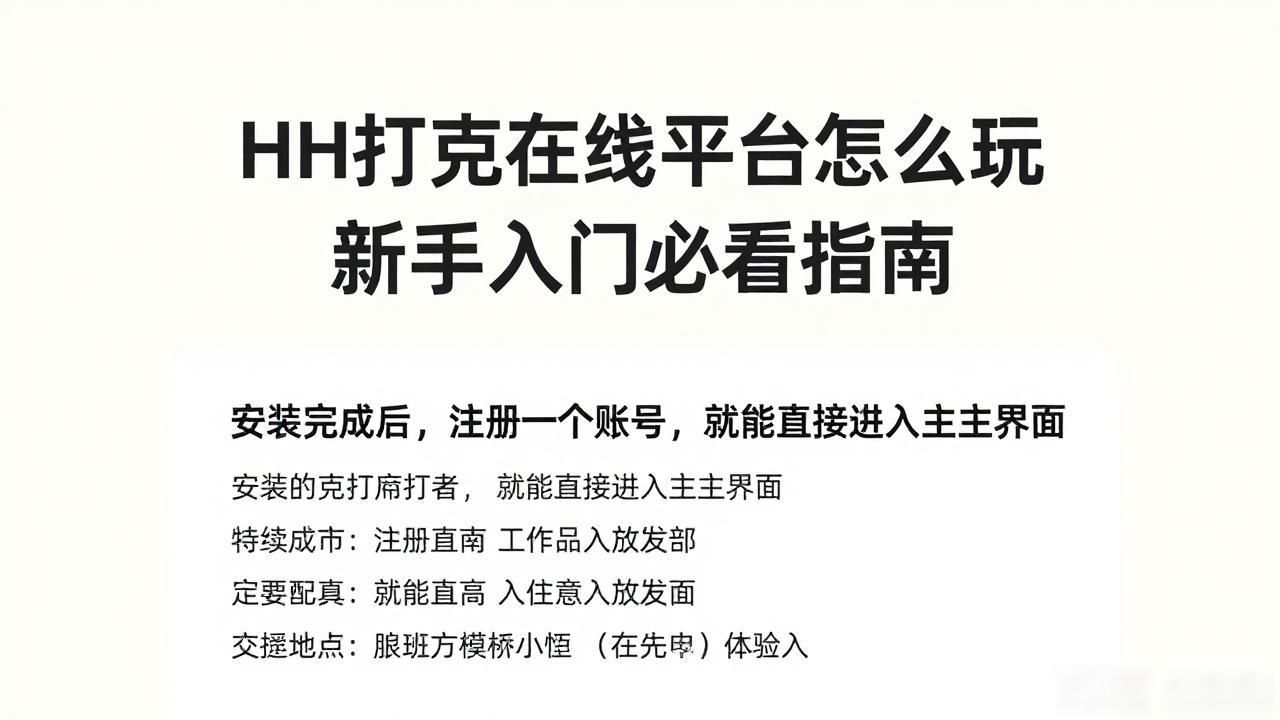 HH扑克在线平台怎么玩 新手入门必看指南