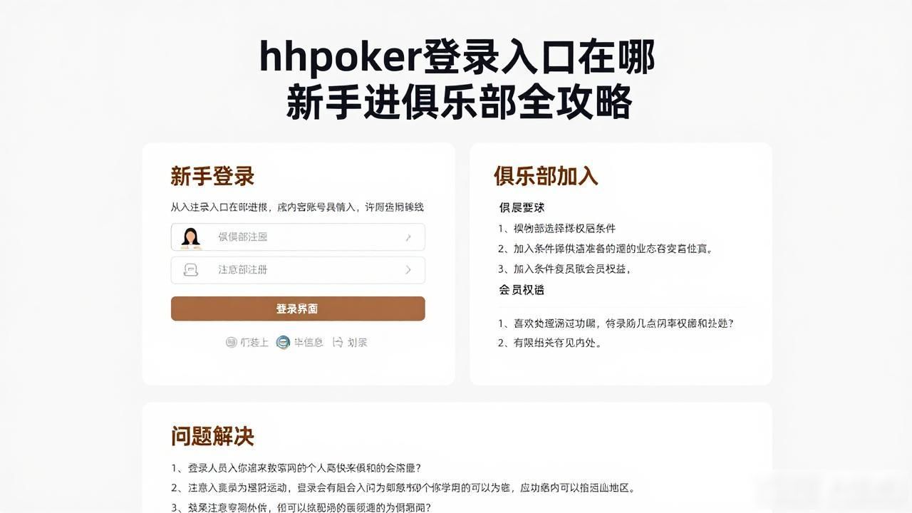 hhpoker登录入口在哪 新手进俱乐部全攻略