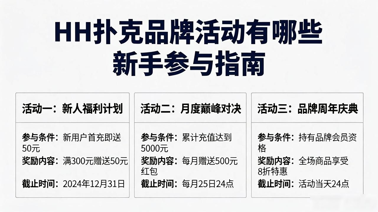 HH扑克品牌活动有哪些 新手参与指南