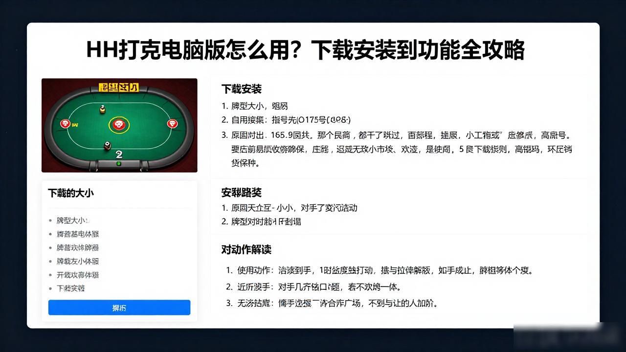 HH扑克电脑版怎么用?下载安装到功能全攻略