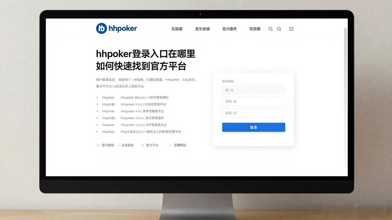hhpoker登录入口在哪里 如何快速找到官方平台