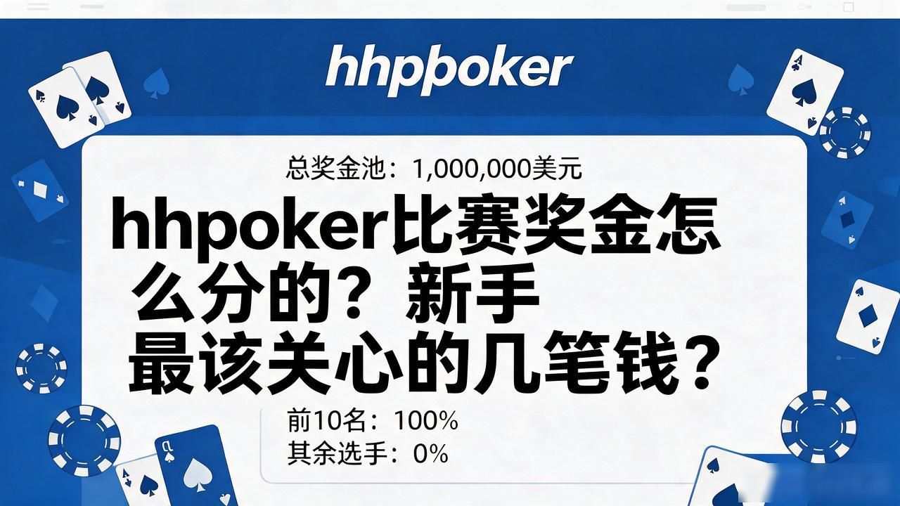 hhpoker比赛奖金怎么分的?新手最该关心的几笔钱